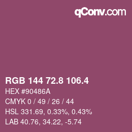 カラーコード: RGB 144 72.8 106.4 | qconv.com