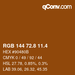 カラーコード: RGB 144 72.8 11.4 | qconv.com