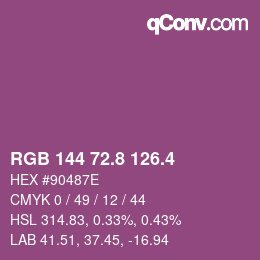 カラーコード: RGB 144 72.8 126.4 | qconv.com