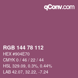 Farbcode: RGB 144 78 112 | qconv.com