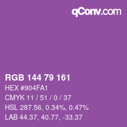 颜色代码: RGB 144 79 161 | qconv.com
