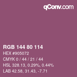 Farbcode: RGB 144 80 114 | qconv.com