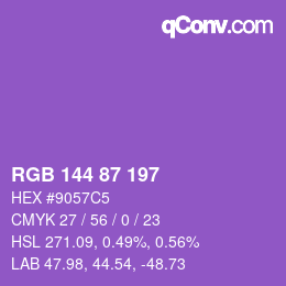 カラーコード: RGB 144 87 197 | qconv.com