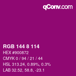 カラーコード: RGB 144 8 114 | qconv.com