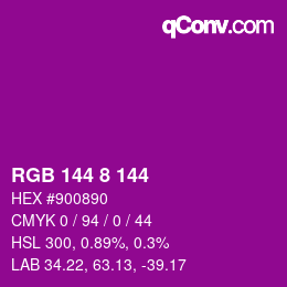 Color code: RGB 144 8 144 | qconv.com