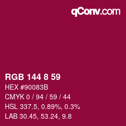 カラーコード: RGB 144 8 59 | qconv.com