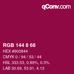 Color code: RGB 144 8 68 | qconv.com