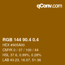 カラーコード: RGB 144 90.4 0.4 | qconv.com