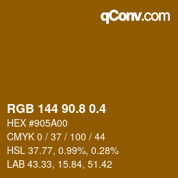 カラーコード: RGB 144 90.8 0.4 | qconv.com