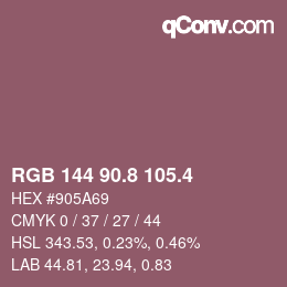 カラーコード: RGB 144 90.8 105.4 | qconv.com
