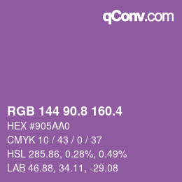 カラーコード: RGB 144 90.8 160.4 | qconv.com