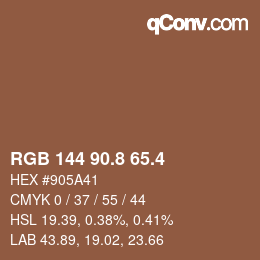 カラーコード: RGB 144 90.8 65.4 | qconv.com