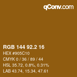 カラーコード: RGB 144 92.2 16 | qconv.com