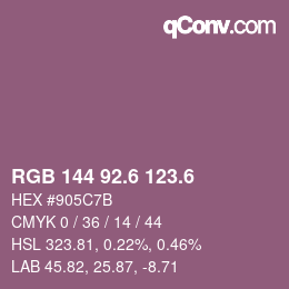 カラーコード: RGB 144 92.6 123.6 | qconv.com
