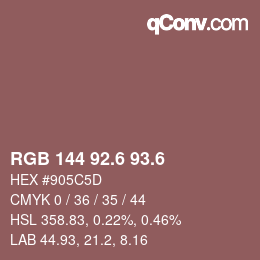 カラーコード: RGB 144 92.6 93.6 | qconv.com