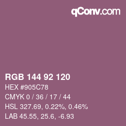 カラーコード: RGB 144 92 120 | qconv.com