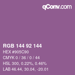 颜色代码: RGB 144 92 144 | qconv.com