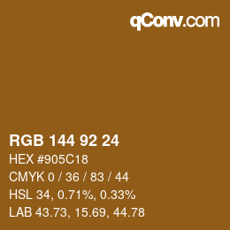カラーコード: RGB 144 92 24 | qconv.com