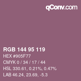 Farbcode: RGB 144 95 119 | qconv.com