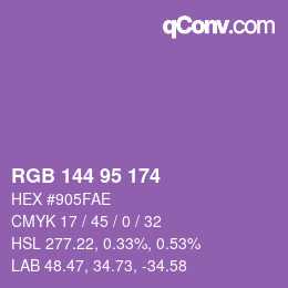 Farbcode: RGB 144 95 174 | qconv.com