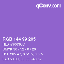 Color code: RGB 144 99 205 | qconv.com