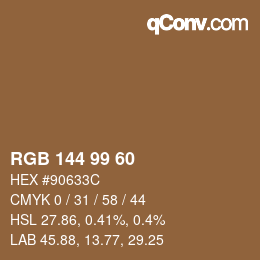Farbcode: RGB 144 99 60 | qconv.com