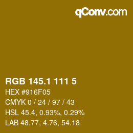 カラーコード: RGB 145.1 111 5 | qconv.com