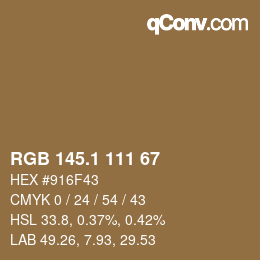 カラーコード: RGB 145.1 111 67 | qconv.com