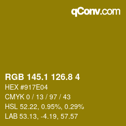 カラーコード: RGB 145.1 126.8 4 | qconv.com