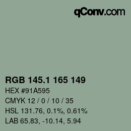 Color code: RGB 145.1 165 149 | qconv.com