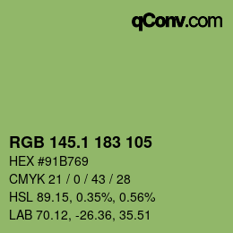 Color code: RGB 145.1 183 105 | qconv.com
