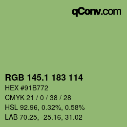 カラーコード: RGB 145.1 183 114 | qconv.com