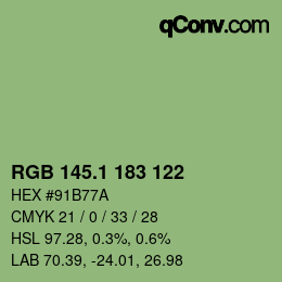 カラーコード: RGB 145.1 183 122 | qconv.com