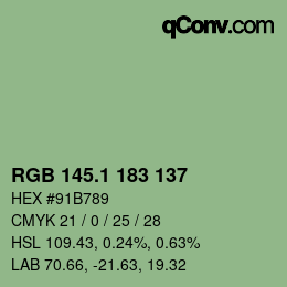 カラーコード: RGB 145.1 183 137 | qconv.com