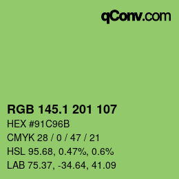 カラーコード: RGB 145.1 201 107 | qconv.com