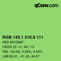 カラーコード: RGB 145.1 216.8 111 | qconv.com