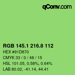 カラーコード: RGB 145.1 216.8 112 | qconv.com