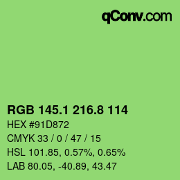 カラーコード: RGB 145.1 216.8 114 | qconv.com