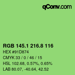 カラーコード: RGB 145.1 216.8 116 | qconv.com