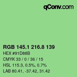 カラーコード: RGB 145.1 216.8 139 | qconv.com