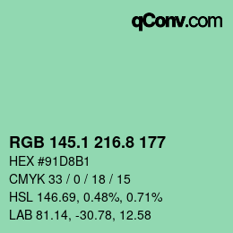 Color code: RGB 145.1 216.8 177 | qconv.com