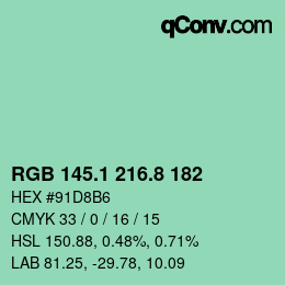 Color code: RGB 145.1 216.8 182 | qconv.com