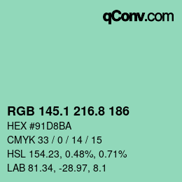 Color code: RGB 145.1 216.8 186 | qconv.com