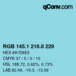 Color code: RGB 145.1 216.8 229 | qconv.com