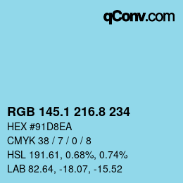 Farbcode: RGB 145.1 216.8 234 | qconv.com