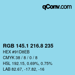 Color code: RGB 145.1 216.8 235 | qconv.com