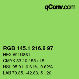 カラーコード: RGB 145.1 216.8 97 | qconv.com