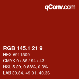 カラーコード: RGB 145.1 21 9 | qconv.com
