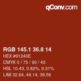 Color code: RGB 145.1 36.8 14 | qconv.com