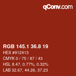 Color code: RGB 145.1 36.8 19 | qconv.com